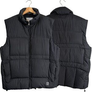 Alex Cannon Down Waterfowl Feather Puffer Vest Jacket Men's Large Black Full Zip